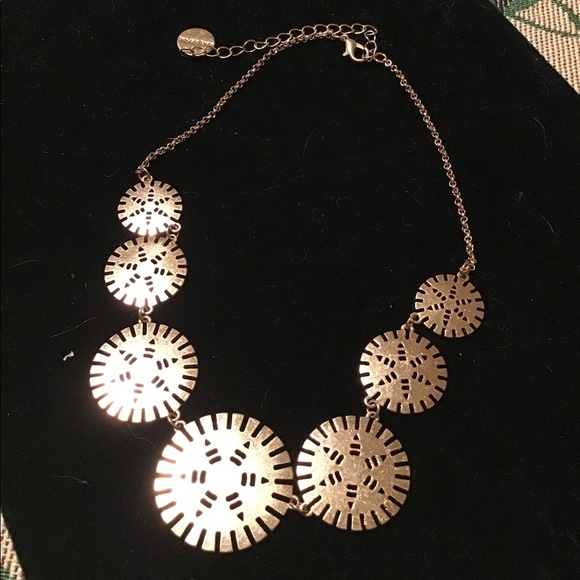 Marlyn Schiff Jewelry Marlyn Schiff Nos Disc Necklace Gold Tone